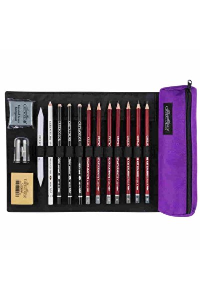 CretaColor Pencil Wrap Beginner Set 16 Piece Drawing Set Roll Pen Holder (400...