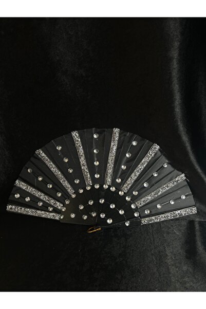 Bridal Luxe Black Bridal Fan Henna Fan