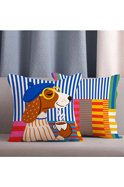 Alkan Homes 2-Piece Combination Modern Colorful Decorative Digital Printed Th...
