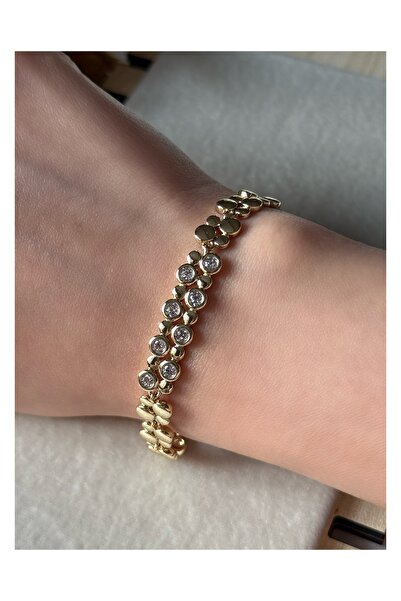 PALICE Xuping Zircon Stone Asymmetric Sequin Chain Bracelet