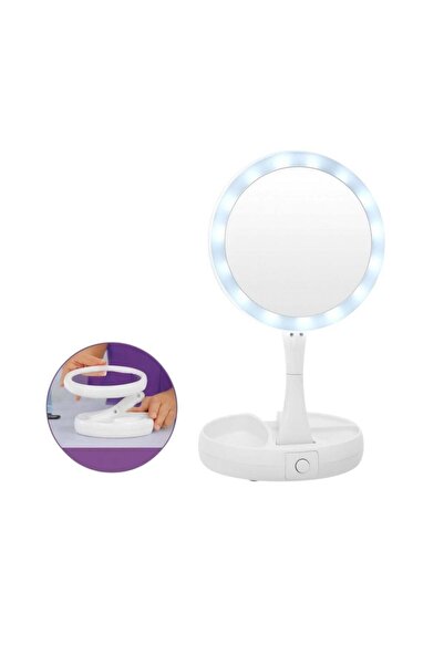 Zenorius Огледало за гримиране 29см с LED, с пластмасова стойка 32см с USB