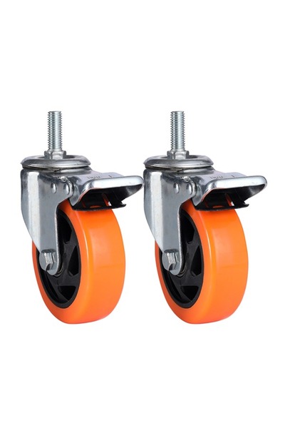 Lawazim BMB 2-Piece 5inch PP Swivel Caster Wheels with Brake for Furniture, M...