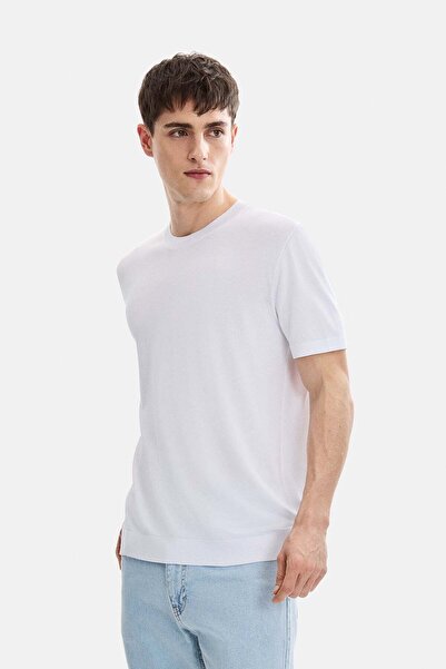 Back And Bond White Regular Fit Knitted Sweater