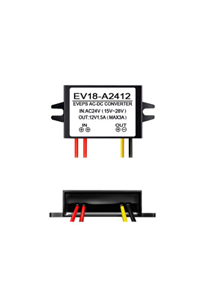 Sebury Voltage converter 14-28VAC to 12VDC, 1.5A EV18-A2412