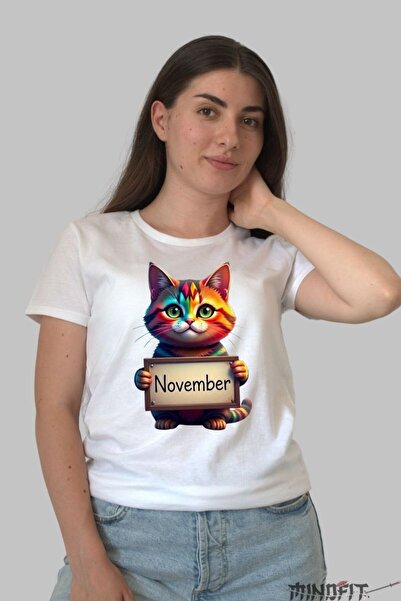 GILDAN Tricou Cu Pisica Multicolora November