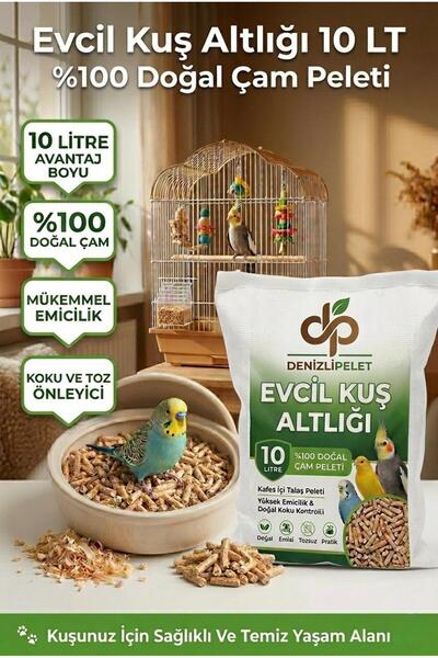 Denizli Pelet Premium Kuş Kumu %100 Doğal Çam Peleti Kanarya Muhabbet Papağan...
