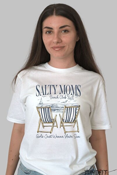 GILDAN Καλοκαιρινό Μπλουζάκι  "Salty Moms Beach Club "