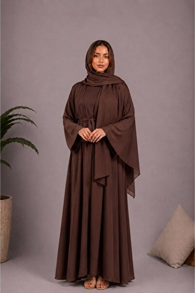 Ophelia Raina Abaya – Luxury Flowing Black Abaya with Soft matching Hijab