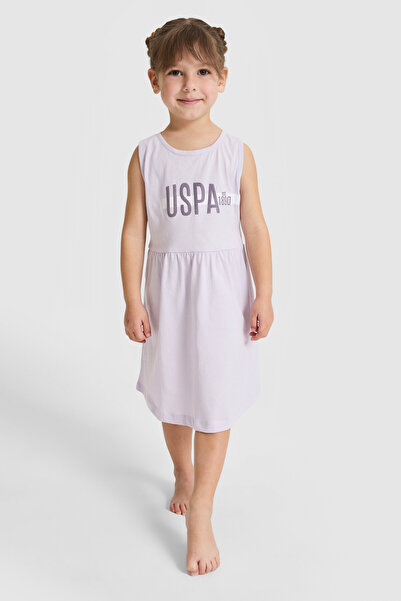 U.S. Polo Assn. Kız Çocuk Bisiklet Yaka Lila Elbise 50327335-VR034
