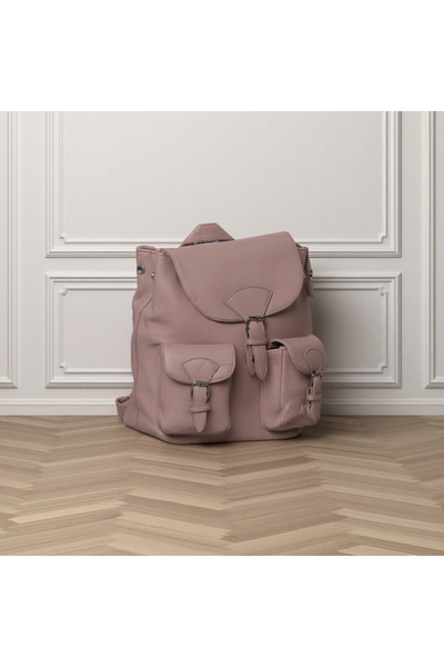 Finelook Classic Multi-Pocket Everyday Backpack | Lightweight Faux Leather Ru...