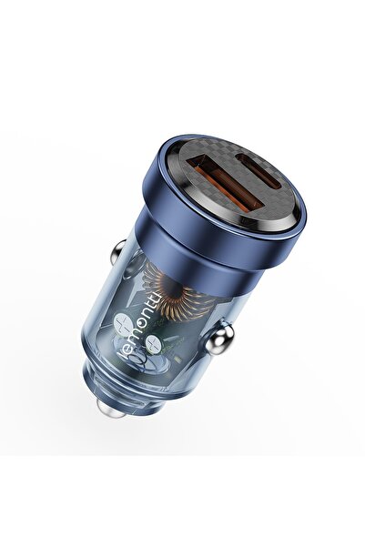 lemontti Incarcator Auto Fast Charge 45W 2 porturi PD Type-C 45W + USB-A QC 3...