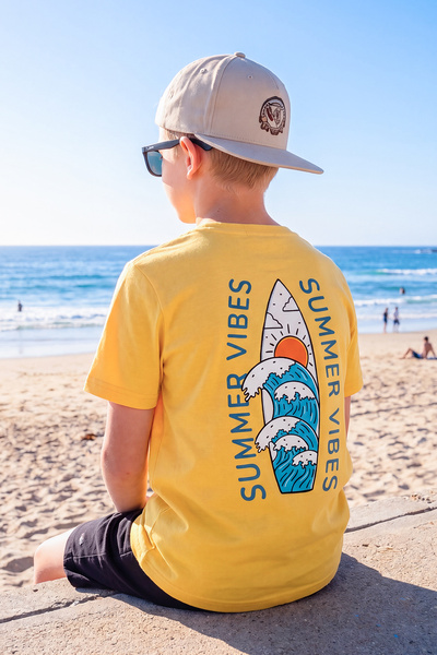 FYK KİDS Back Large Print Detail Round Neck Short Sleeve Boys Summer T-Shirt