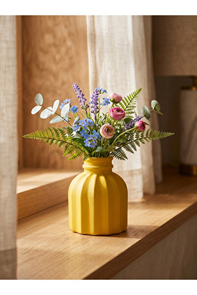 Lemon Yellow -Sliced Mini Vase 8 x 6.5 cm