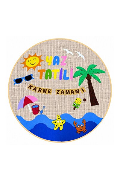 keçeli dünyam Karne Panosu Yaz Tatili / Karne Zamanı (Keçe Eğitim Materyali)