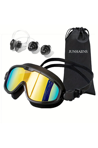 Choice3 Black Blue Brand New Large Frame Swimming Goggles for Adults - High D...
