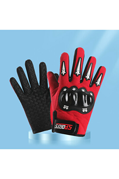 Choice5 full red Cycling Kids Gloves for Boys Girls Hard Shell Protective Glo...