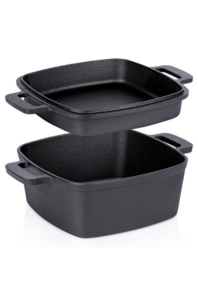 Vilde Oală din fontă cu capac 2 în 1 CAST LINE 25 cm, 4.5 l / 1.8 l