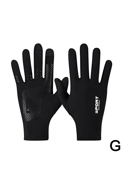 Choice Black full finger Ice Silk High-elastic Sunscreen Breathable Half-fing...