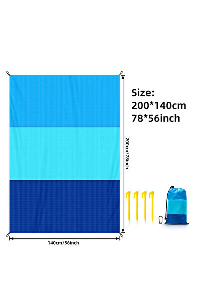 choice2 Blue 200x140cm Portable Beach Towel No Sand Quick Drying Camping Mat ...