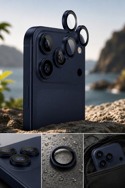 bzontech iPhone 17 Pro / 17 Pro Max Compatible (with Stone - Without Stone) Camera Lens Protector