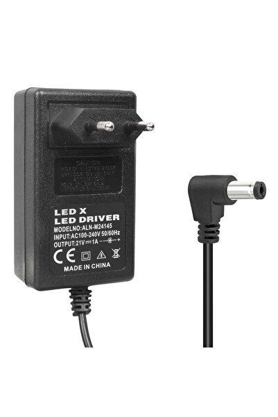 Powermaster PM-19255 21 Volt - 1 Amper - 21 Watt 5.5*2.5 Mm L Uçlu Şarjlı Mat...