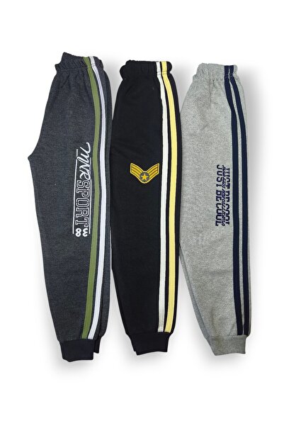 Minik Motion Children's Boys' Sweatpants with Stripes, Set of 3