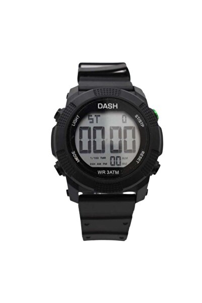 Das Ρολόι Σπορ Silicone Strap Black Χρονογράφος DASH 003-6-LCD