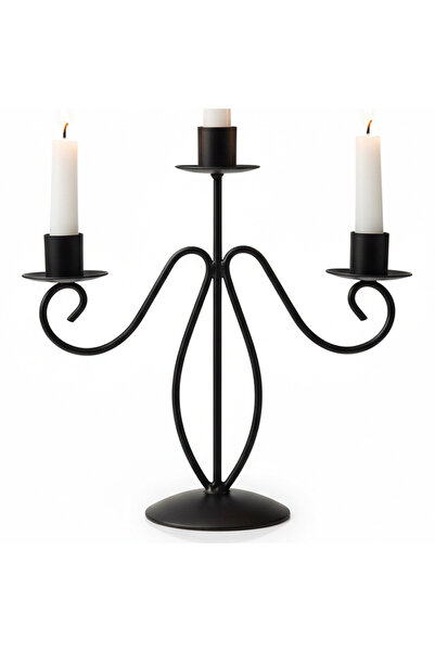 Orion Candelabru metalic negru cu trei brațe