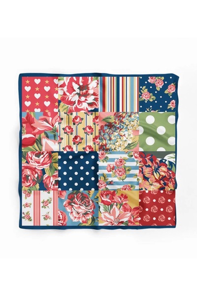 Modabutik Canlı Renkli Kadin Patchwork Desenli Bandana