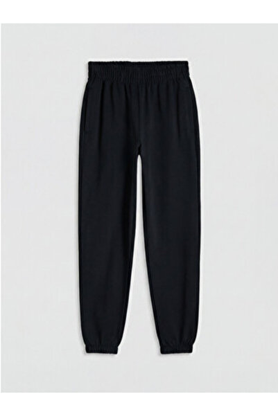 LC Waikiki New Season Black Women's Jogger Sweatpants with Elastic Waistband