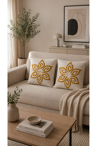 Pamuva Punch Embroidered 2-Piece Throw Pillow Cover 40X40