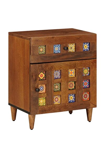 vidaxl Dulap de noapte Maro 50 x 33 x 60 cm Lemn de mango solid