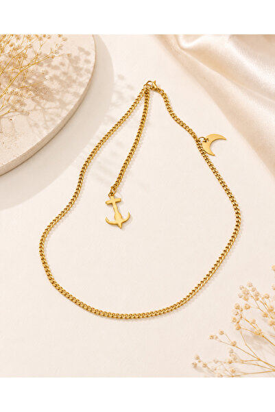 Archhazel Jewelery Sailor Anchor Steel Necklace