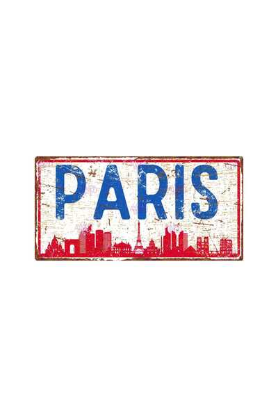 AYNED Print Paris Temalı Ahşap MDF Tabela – Vintage Şehir Dekoru