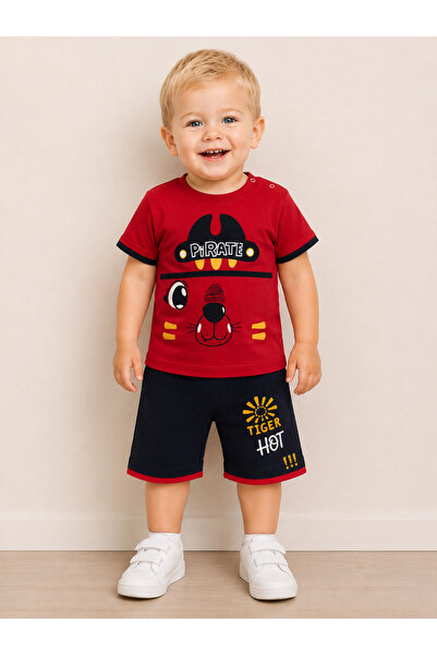 pio Kids Pirate Sailor Themed Printed Summer Shorts Set
