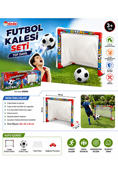 DEDE Futbol Kalesi Seti 03645 – Top Dahil Mini Futbol Kale Seti 58x45x34 cm |...