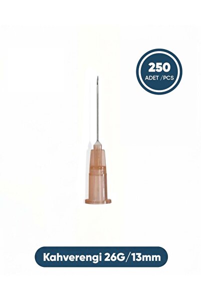 Genject 26G (0.82mm) 13mm, Kahverengi Enjektör Ucu 250 Ad./Pkt.