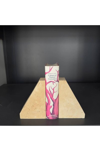 LİSPERA Travertine Marble Book Holder, Travertine Marble Decorative Book Holder