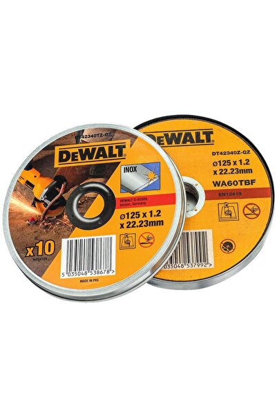 Dewalt DT42340TZ-QZ Set de 10 discuri de tăiere, Oțel inoxidabil, 125x22.23x1...