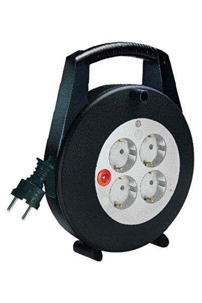 Brennenstuhl 149924 Cable Reel Extension Lead, 4 Sockets, 5 m, Black/Grey