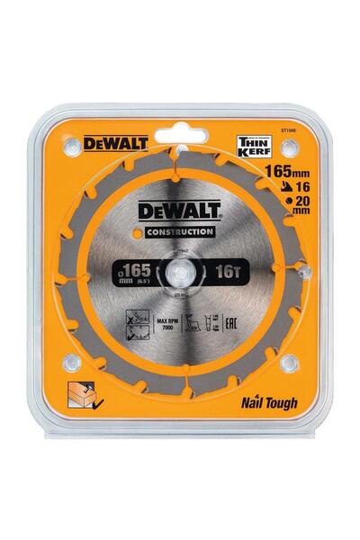 Dewalt DT1949-QZ Circular Saw Blade for Wood, 165/20mm, 24T, Silver