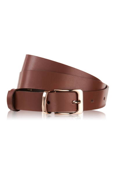 Brødrene Curea pantaloni de dama din piele Brodrene OPD-05, maro, catarama au...