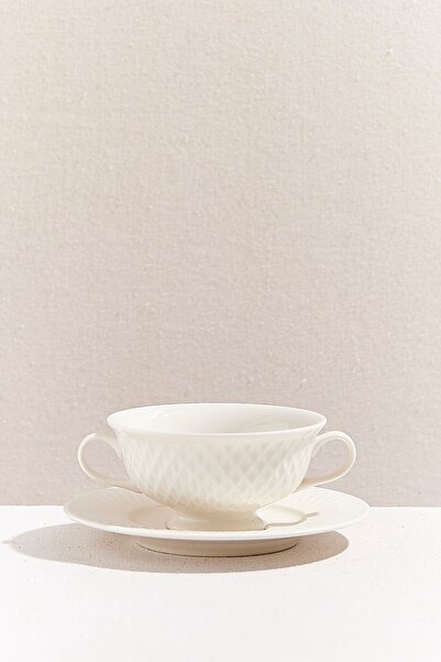Paşabahçe Porcelain Plate Soup Bowl Cream 1 Person 12 cm