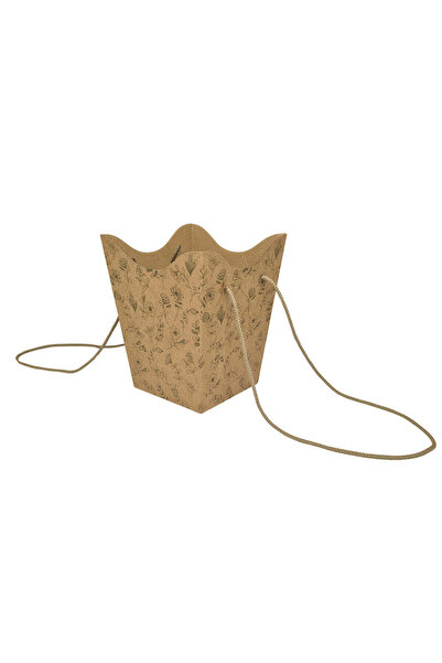 Papette Set 25 buc Pungă carton NATUR pentru flori Botanical Sketch mânere șn...