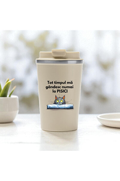 Cu Pisici Cana termos cafea-Ma gandesc numai la pisici