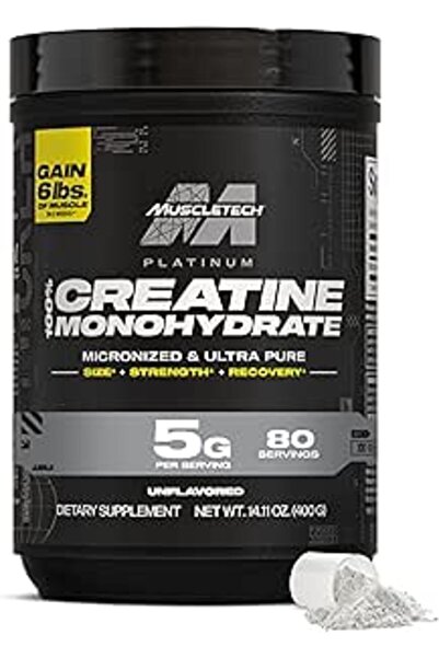 MUSCLETECH MT PLATINUM CREATINE MONOHYDRATE UNFLAVR 400G 80SERV : 5737