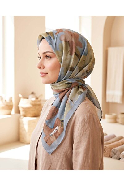 Sultan Eşarp Sultan Fresh Cotton Scarf - Lily Pattern - Sfe028-02