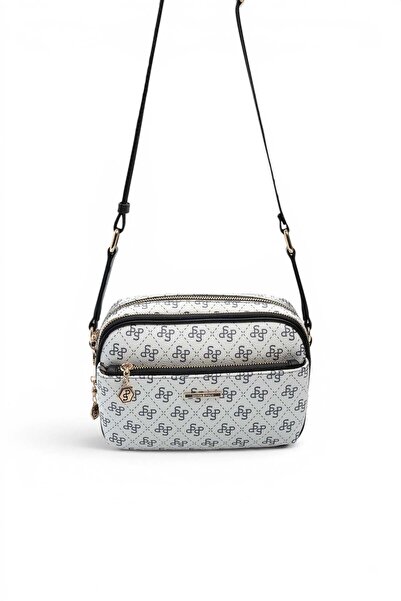 Silver Polo White - Black Monogram Women's Crossbody Bag Sp1162