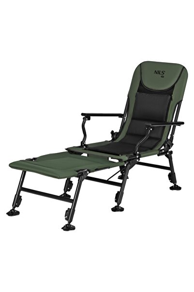 NILS CAMP NC2703 SCAUN DE PESCUIT CU SUPORT PENTRU PICIOARE VERDE-NEGRU
