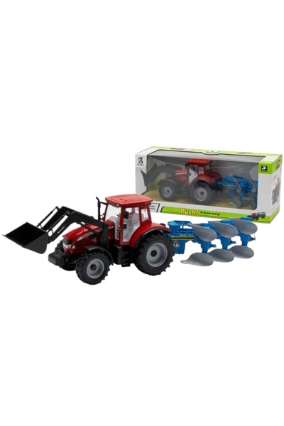 Avaleea Tractor Cu Plug Agricol Si Frictiune Pentru Copii, Jucarie Agricola C...